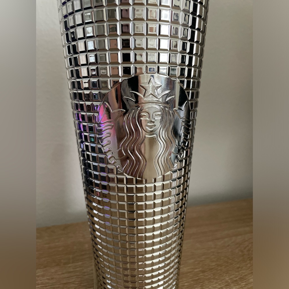 Starbucks Limited Edition Silver Disco Ball Tumbler Cold Cup 24oz